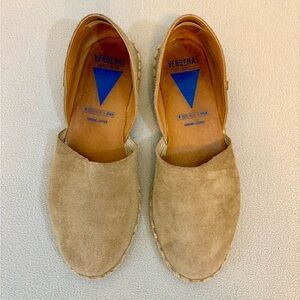 Verbenas Suede Espadrille Flats Tan Size 41 Made in Spain